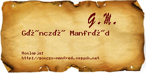 Göncző Manfréd névjegykártya